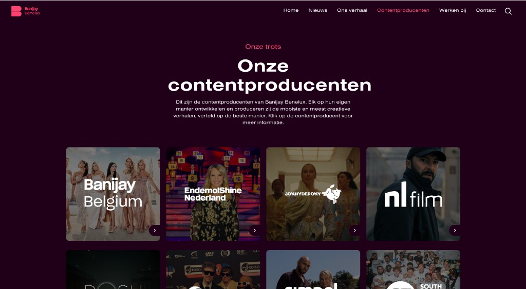 Banijay Benelux — Onze contentproducenten