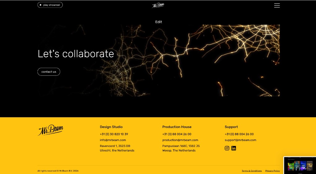 Mr. Beam collaborate and footer
